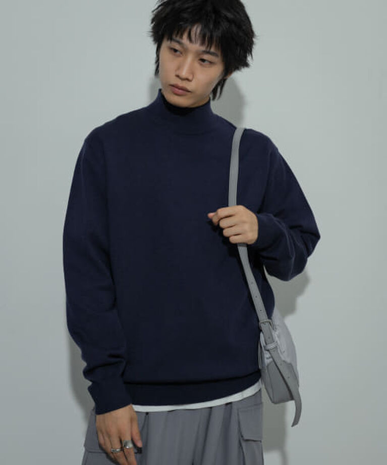 SENSE OF PLACE by URBAN RESEARCH「SENSE OF PLACE 『ユニセックス』『洗濯可』ストレッチモックネックニット」|ニット・セーター|