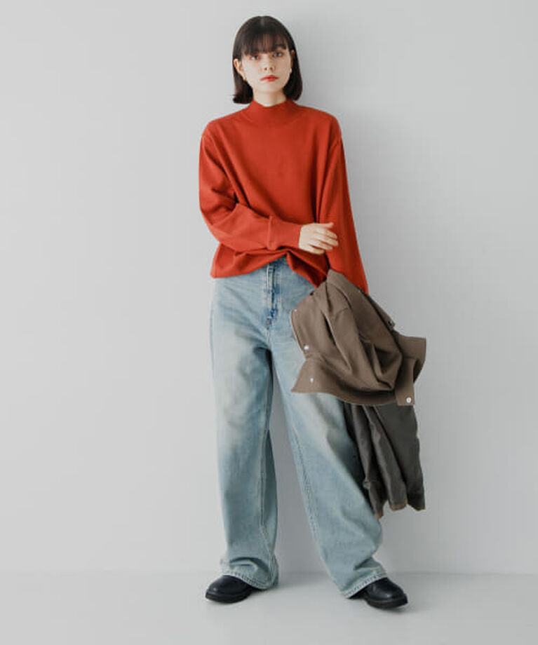SENSE OF PLACE by URBAN RESEARCH「SENSE OF PLACE 『ユニセックス』『洗濯可』ストレッチモックネックニット」|ニット・セーター|