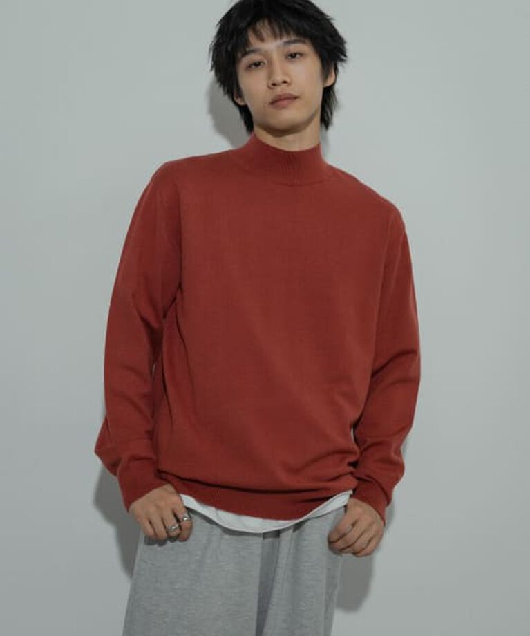 SENSE OF PLACE by URBAN RESEARCH「SENSE OF PLACE 『ユニセックス』『洗濯可』ストレッチモックネックニット」|ニット・セーター|
