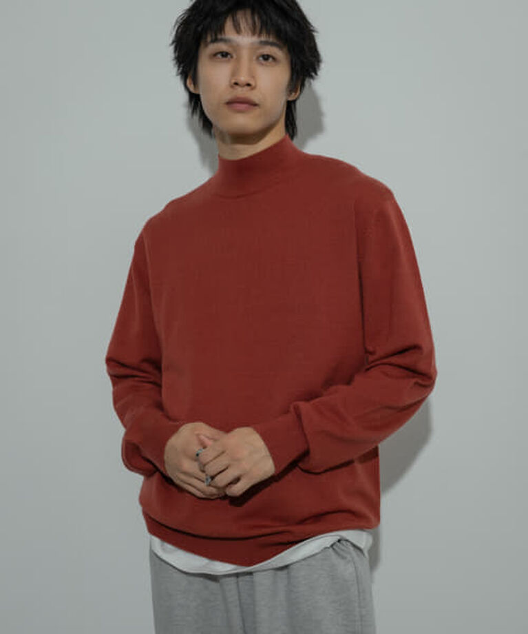 SENSE OF PLACE by URBAN RESEARCH「SENSE OF PLACE 『ユニセックス』『洗濯可』ストレッチモックネックニット」|ニット・セーター|