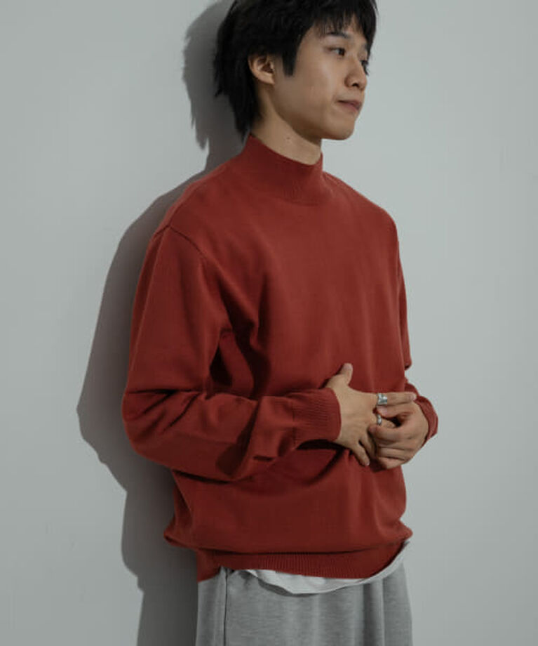 SENSE OF PLACE by URBAN RESEARCH「SENSE OF PLACE 『ユニセックス』『洗濯可』ストレッチモックネックニット」|ニット・セーター|
