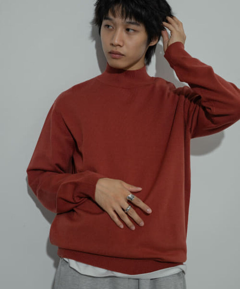 SENSE OF PLACE by URBAN RESEARCH「SENSE OF PLACE 『ユニセックス』『洗濯可』ストレッチモックネックニット」|ニット・セーター|