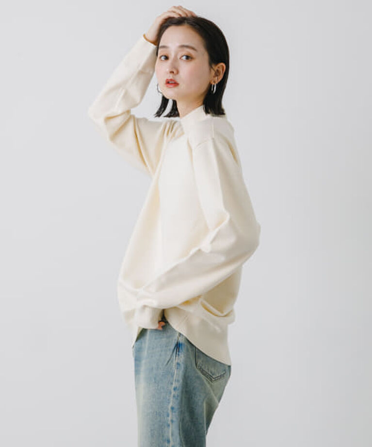 SENSE OF PLACE by URBAN RESEARCH「SENSE OF PLACE 『ユニセックス』『洗濯可』ストレッチモックネックニット」|ニット・セーター|
