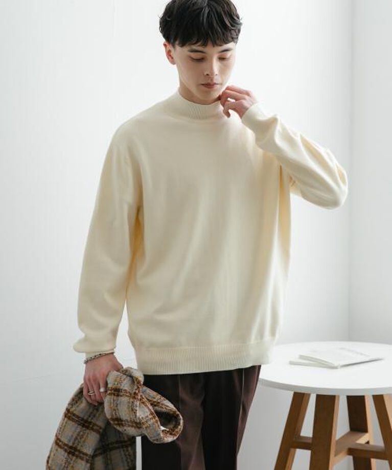 SENSE OF PLACE by URBAN RESEARCH「SENSE OF PLACE 『ユニセックス』『洗濯可』ストレッチモックネックニット」|ニット・セーター|