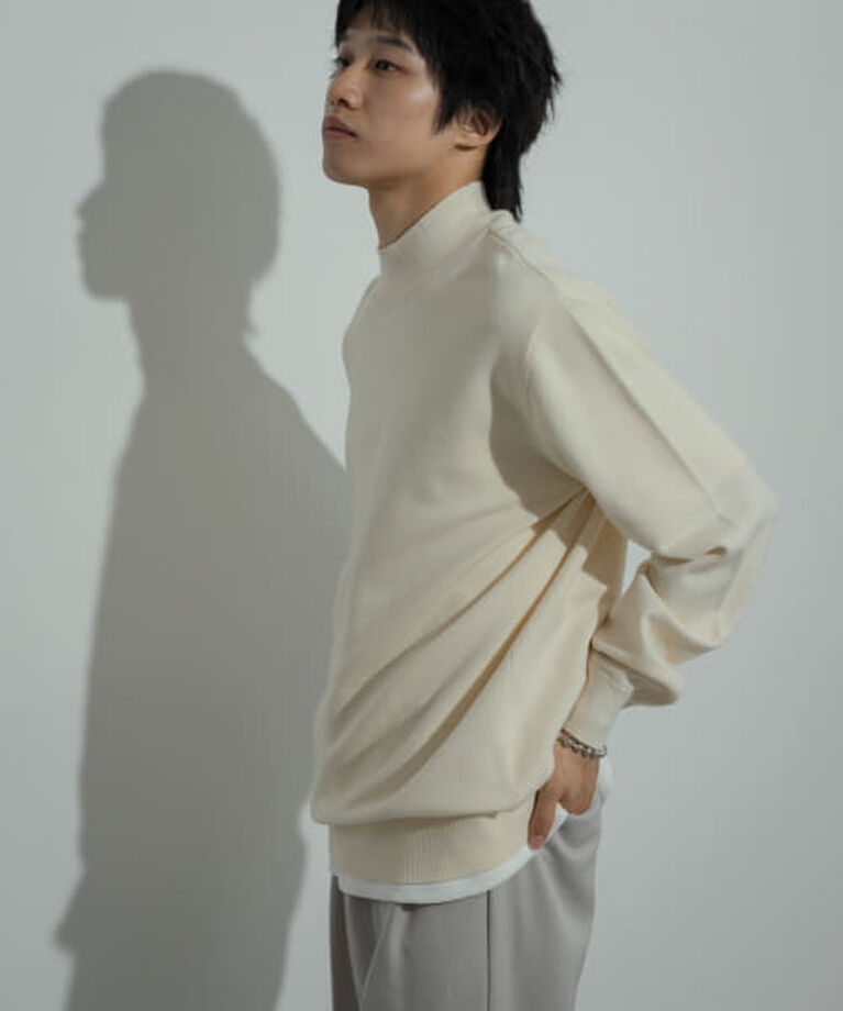 SENSE OF PLACE by URBAN RESEARCH「SENSE OF PLACE 『ユニセックス』『洗濯可』ストレッチモックネックニット」|ニット・セーター|