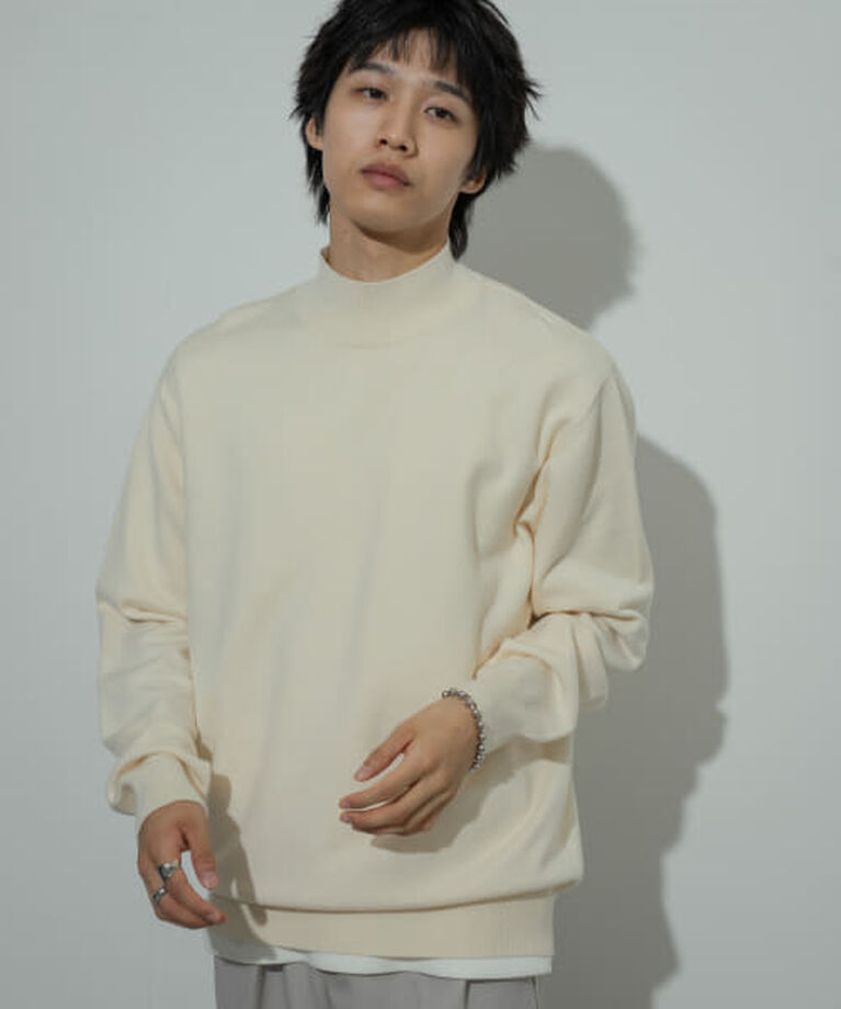 SENSE OF PLACE by URBAN RESEARCH「SENSE OF PLACE 『ユニセックス』『洗濯可』ストレッチモックネックニット」|ニット・セーター|