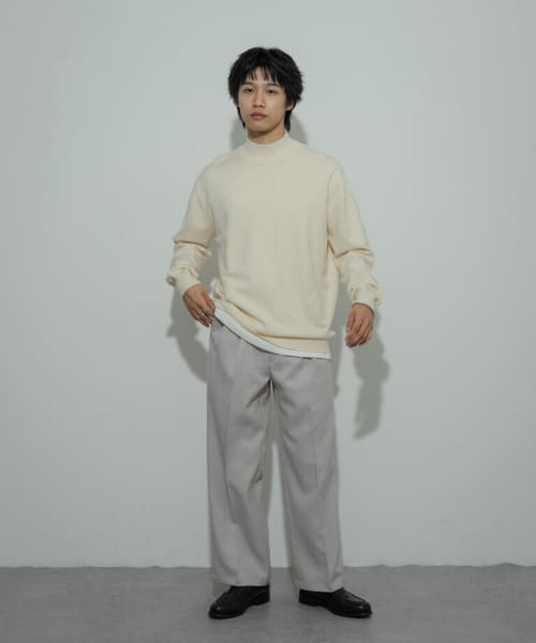 SENSE OF PLACE by URBAN RESEARCH「SENSE OF PLACE 『ユニセックス』『洗濯可』ストレッチモックネックニット」|ニット・セーター|