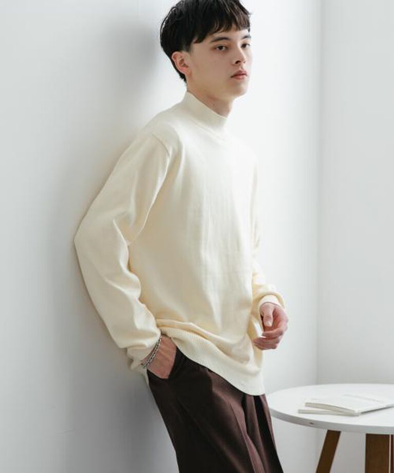 SENSE OF PLACE by URBAN RESEARCH「SENSE OF PLACE 『ユニセックス』『洗濯可』ストレッチモックネックニット」|ニット・セーター|