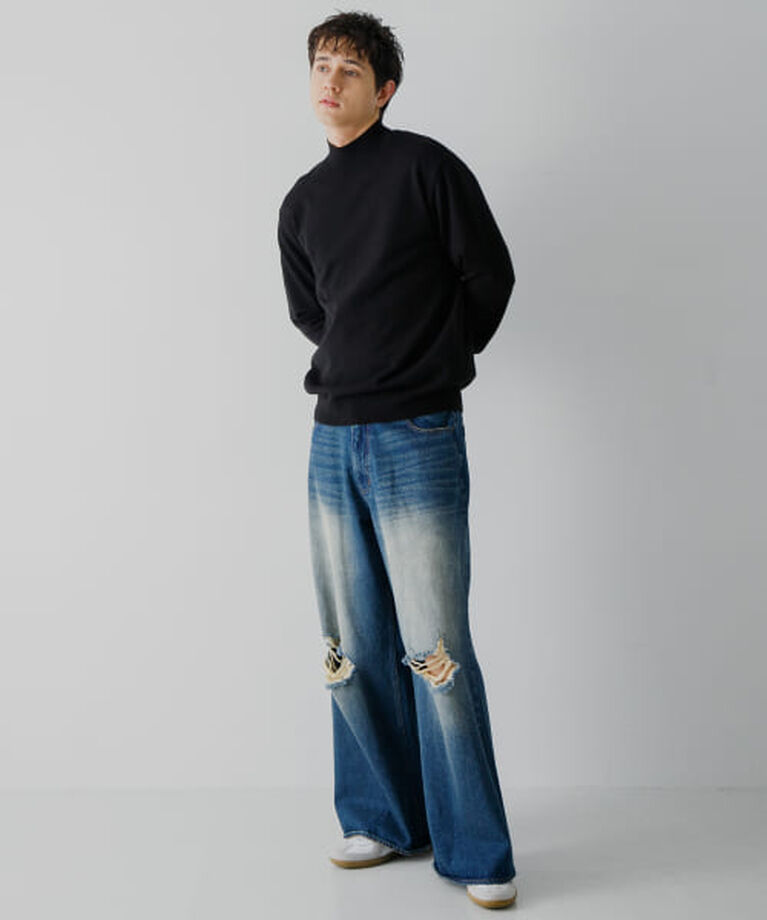 SENSE OF PLACE by URBAN RESEARCH「SENSE OF PLACE 『ユニセックス』『洗濯可』ストレッチモックネックニット」|ニット・セーター|