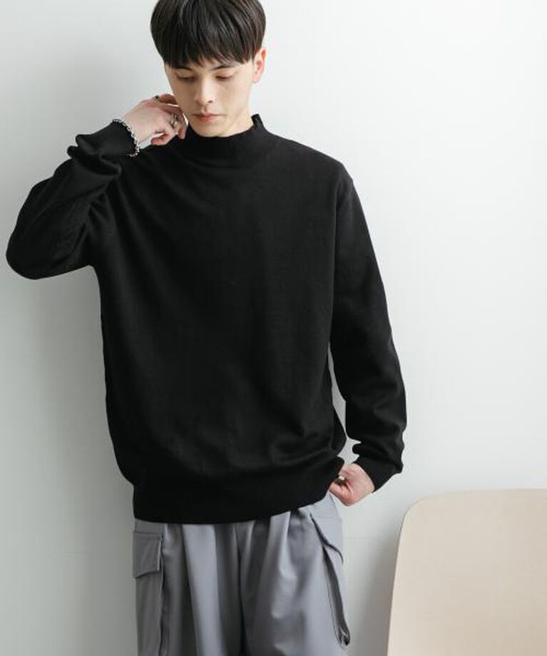 SENSE OF PLACE by URBAN RESEARCH「SENSE OF PLACE 『ユニセックス』『洗濯可』ストレッチモックネックニット」|ニット・セーター|
