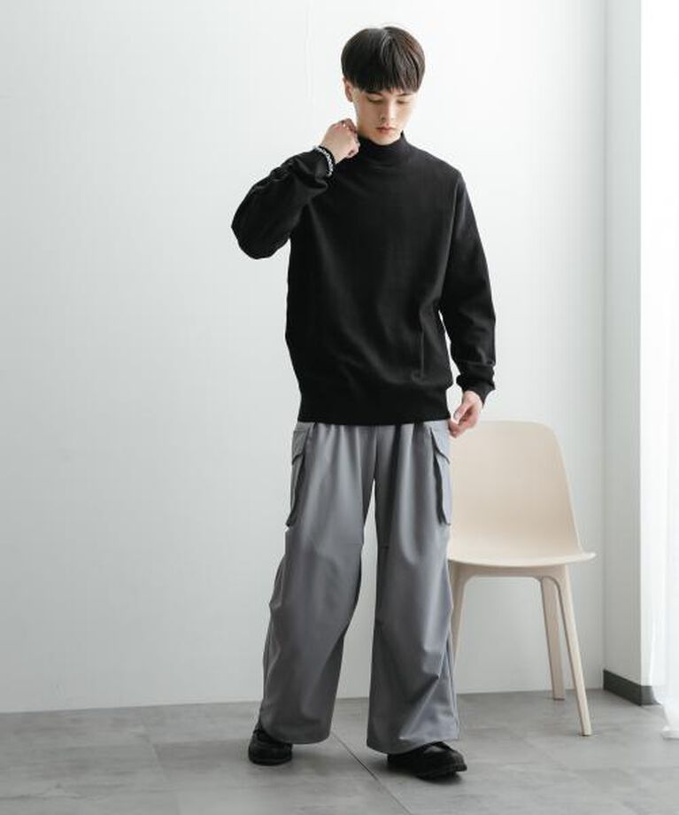 SENSE OF PLACE by URBAN RESEARCH「SENSE OF PLACE 『ユニセックス』『洗濯可』ストレッチモックネックニット」|ニット・セーター|