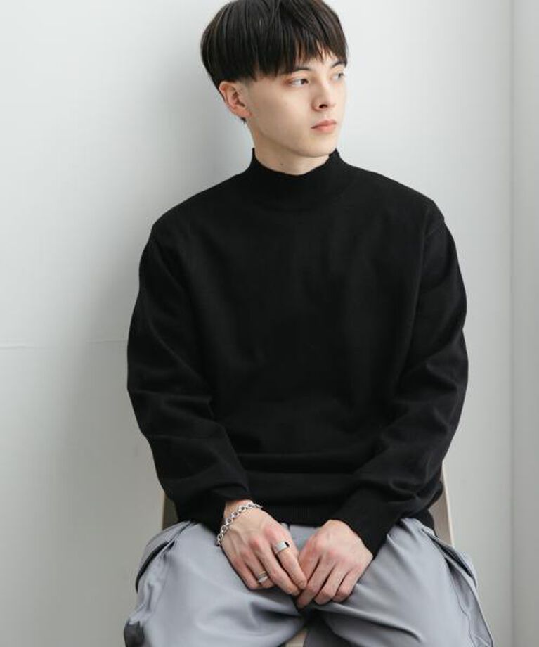SENSE OF PLACE by URBAN RESEARCH「SENSE OF PLACE 『ユニセックス』『洗濯可』ストレッチモックネックニット」|ニット・セーター|