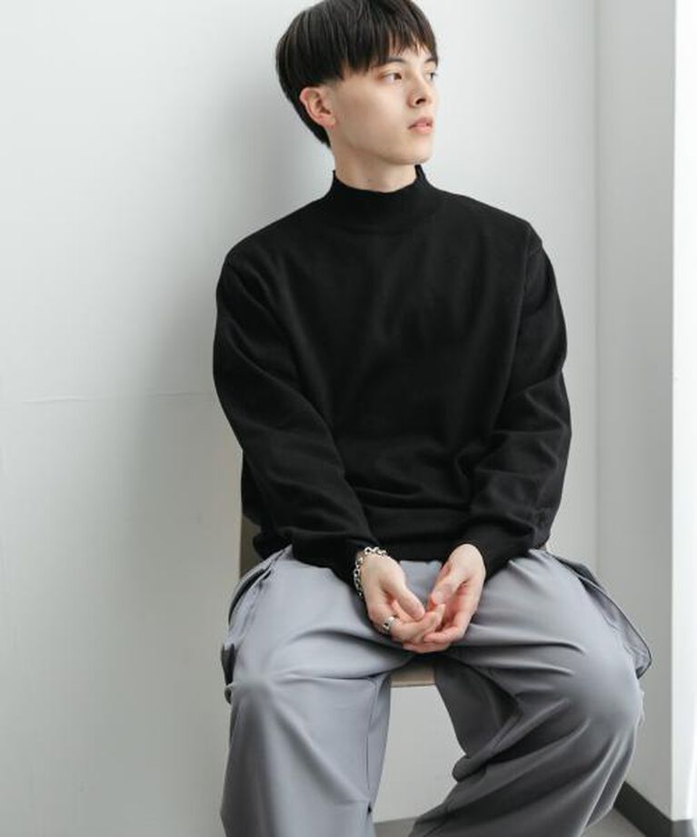 SENSE OF PLACE by URBAN RESEARCH「SENSE OF PLACE 『ユニセックス』『洗濯可』ストレッチモックネックニット」|ニット・セーター|