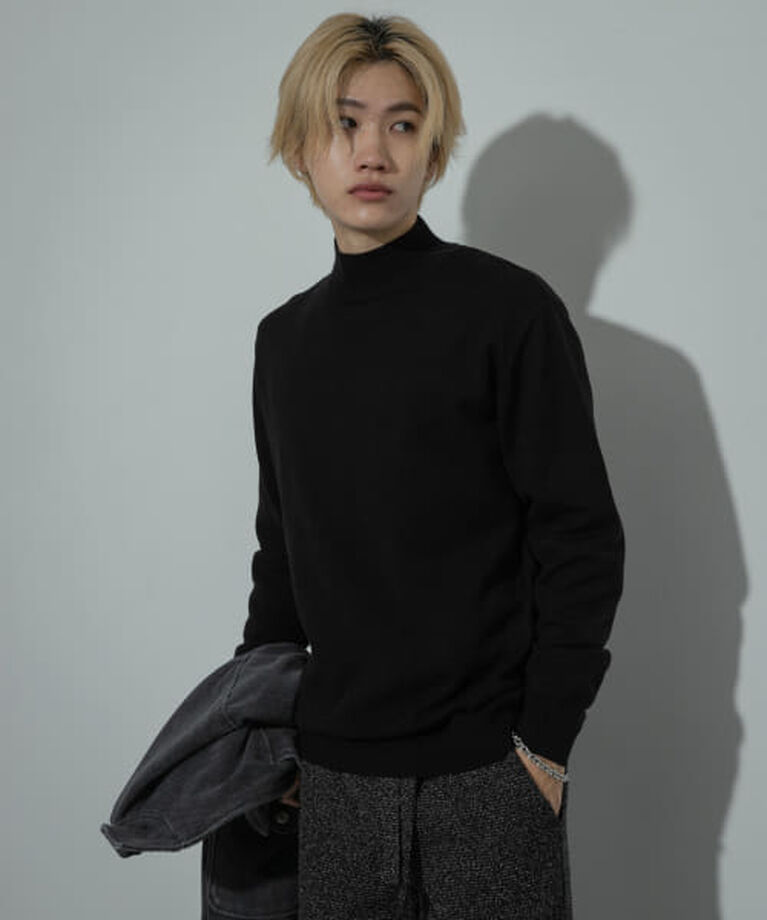 SENSE OF PLACE by URBAN RESEARCH「SENSE OF PLACE 『ユニセックス』『洗濯可』ストレッチモックネックニット」|ニット・セーター|
