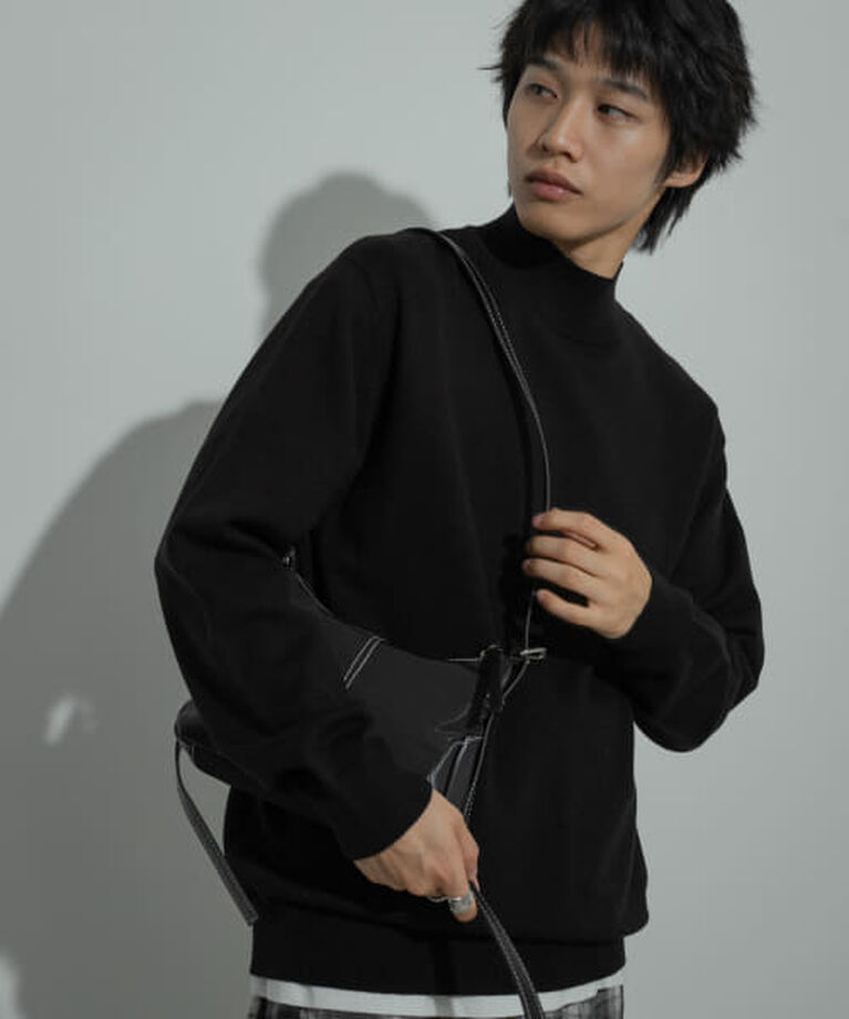 SENSE OF PLACE by URBAN RESEARCH「SENSE OF PLACE 『ユニセックス』『洗濯可』ストレッチモックネックニット」|ニット・セーター|
