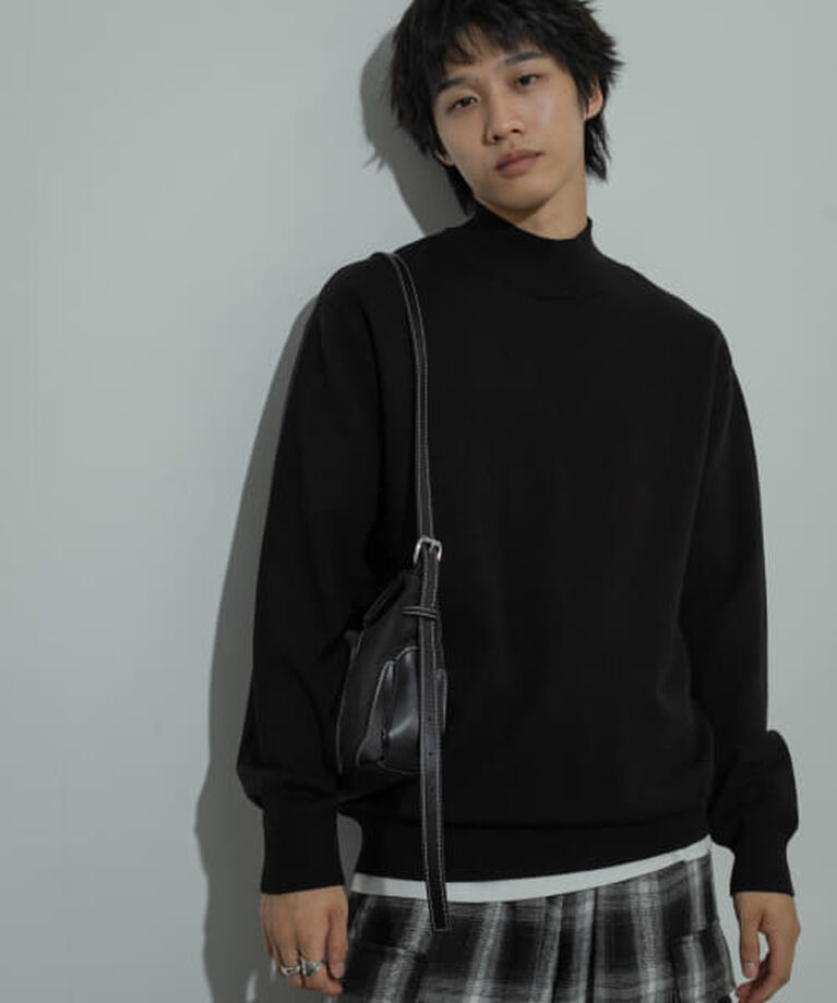 SENSE OF PLACE by URBAN RESEARCH「SENSE OF PLACE 『ユニセックス』『洗濯可』ストレッチモックネックニット」|ニット・セーター|