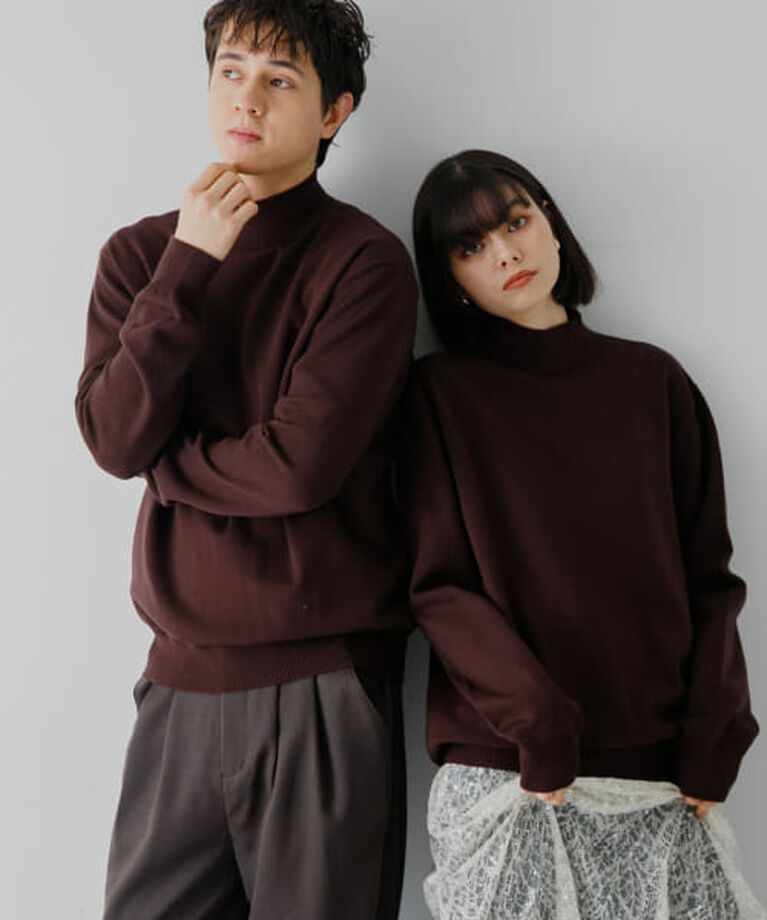 SENSE OF PLACE by URBAN RESEARCH「SENSE OF PLACE 『ユニセックス』『洗濯可』ストレッチモックネックニット」|ニット・セーター|