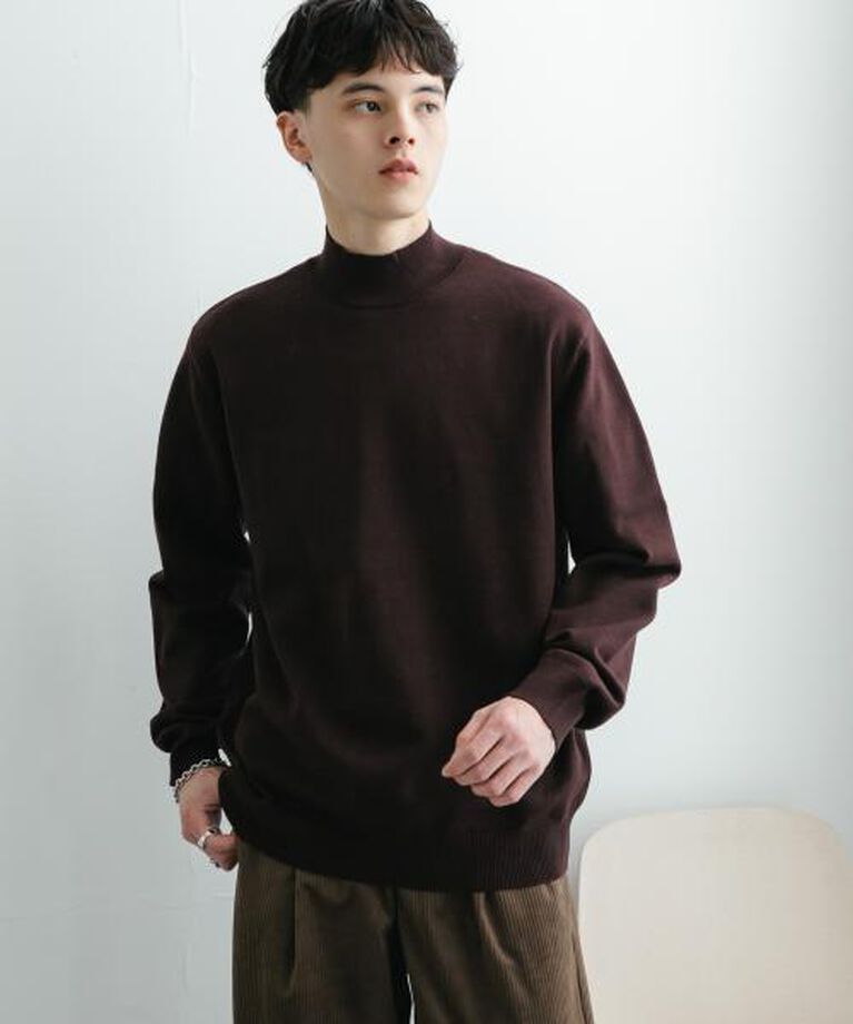 SENSE OF PLACE by URBAN RESEARCH「SENSE OF PLACE 『ユニセックス』『洗濯可』ストレッチモックネックニット」|ニット・セーター|