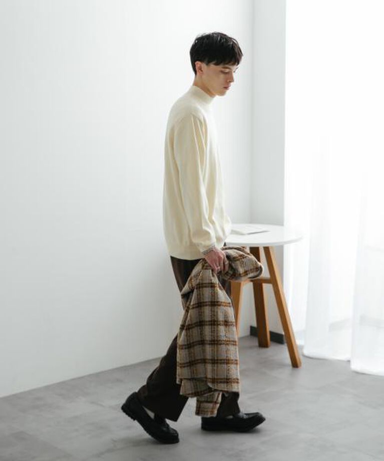 SENSE OF PLACE by URBAN RESEARCH「SENSE OF PLACE 『ユニセックス』『洗濯可』ストレッチモックネックニット」|ニット・セーター|