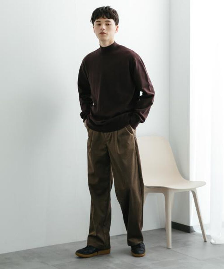 SENSE OF PLACE by URBAN RESEARCH「SENSE OF PLACE 『ユニセックス』『洗濯可』ストレッチモックネックニット」|ニット・セーター|