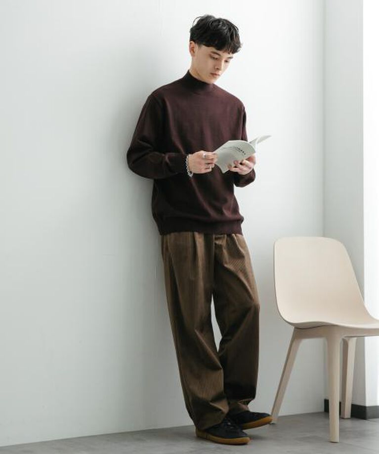 SENSE OF PLACE by URBAN RESEARCH「SENSE OF PLACE 『ユニセックス』『洗濯可』ストレッチモックネックニット」|ニット・セーター|