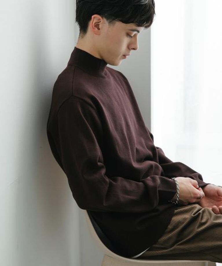 SENSE OF PLACE by URBAN RESEARCH「SENSE OF PLACE 『ユニセックス』『洗濯可』ストレッチモックネックニット」|ニット・セーター|