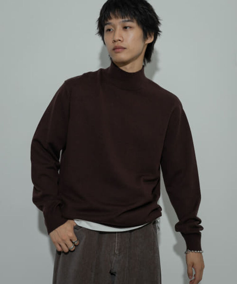 SENSE OF PLACE by URBAN RESEARCH「SENSE OF PLACE 『ユニセックス』『洗濯可』ストレッチモックネックニット」|ニット・セーター|
