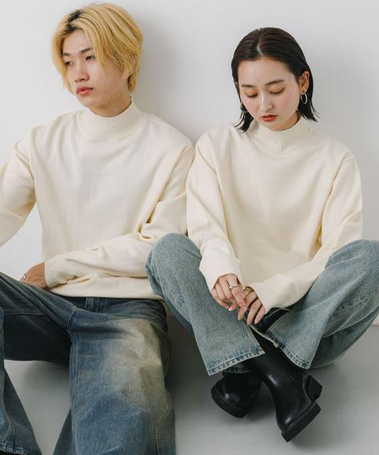 SENSE OF PLACE by URBAN RESEARCH「SENSE OF PLACE 『ユニセックス』『洗濯可』ストレッチモックネックニット」|ニット・セーター|