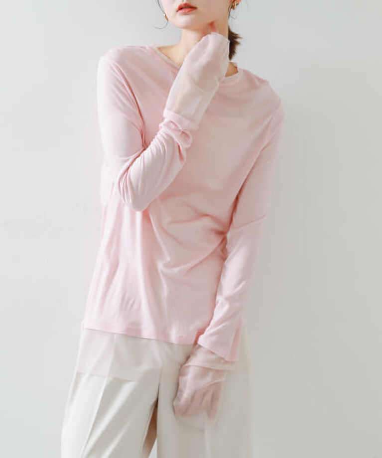 SENSE OF PLACE by URBAN RESEARCH「SENSE OF PLACE シアーレイヤードTシャツ」|Tシャツ・カットソー|PINK