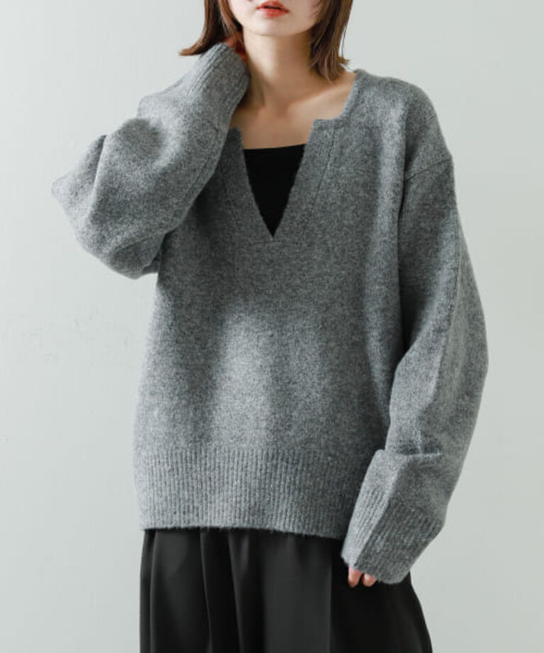 SENSE OF PLACE by URBAN RESEARCH「SENSE OF PLACE キーネックコクーンスリーブセーター」|ニット・セーター|GRAY