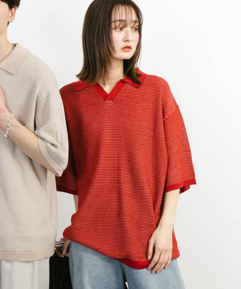 SENSE OF PLACE by URBAN RESEARCH「SENSE OF PLACE 『ユニセックス』『洗濯可』ミックススキッパーニット」|ニット・セーター|