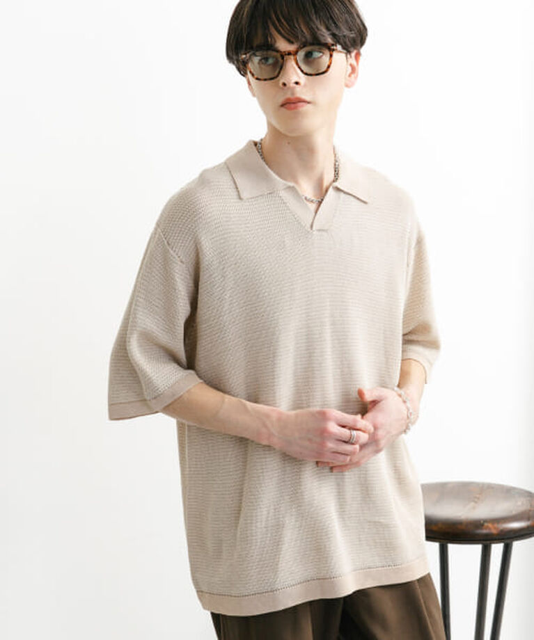 SENSE OF PLACE by URBAN RESEARCH「SENSE OF PLACE 『ユニセックス』『洗濯可』ミックススキッパーニット」|ニット・セーター|