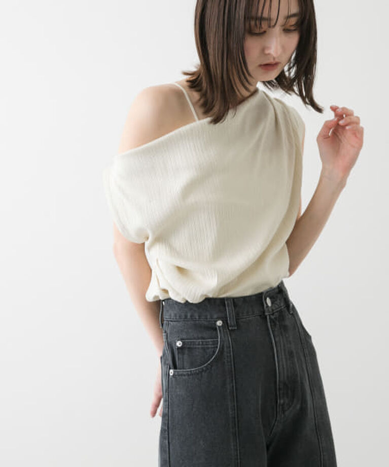 SENSE OF PLACE by URBAN RESEARCH「SENSE OF PLACE ランダムリブワンショルダーカットトップ」|Tシャツ・カットソー|