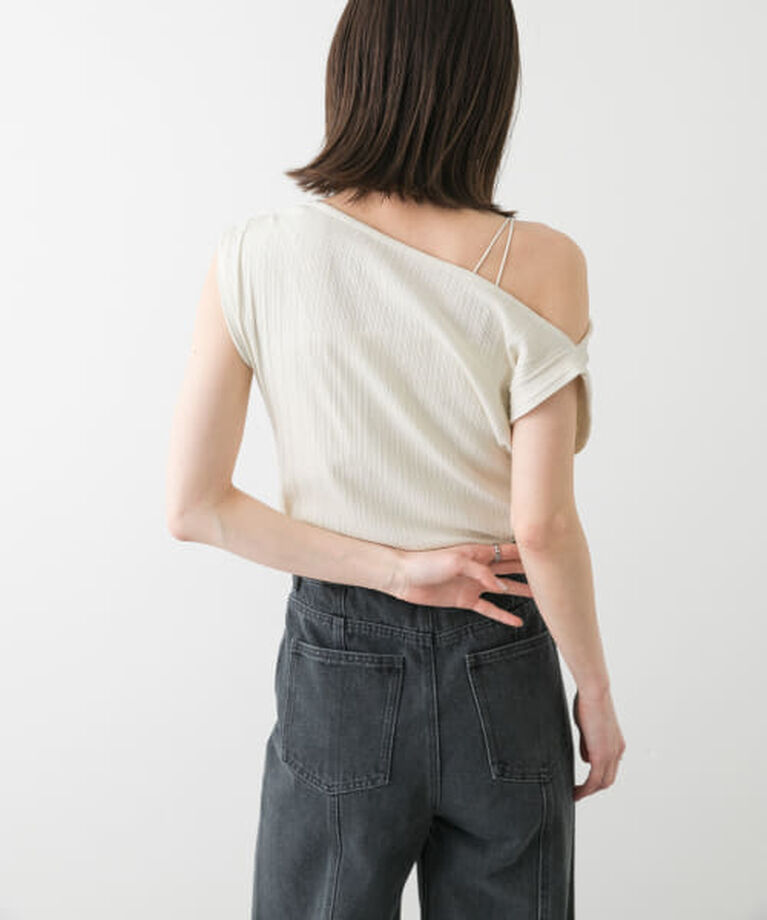 SENSE OF PLACE by URBAN RESEARCH「SENSE OF PLACE ランダムリブワンショルダーカットトップ」|Tシャツ・カットソー|