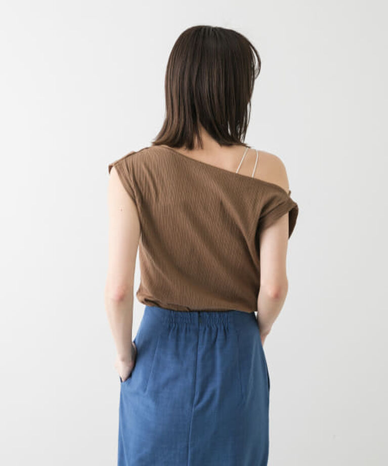 SENSE OF PLACE by URBAN RESEARCH「SENSE OF PLACE ランダムリブワンショルダーカットトップ」|Tシャツ・カットソー|