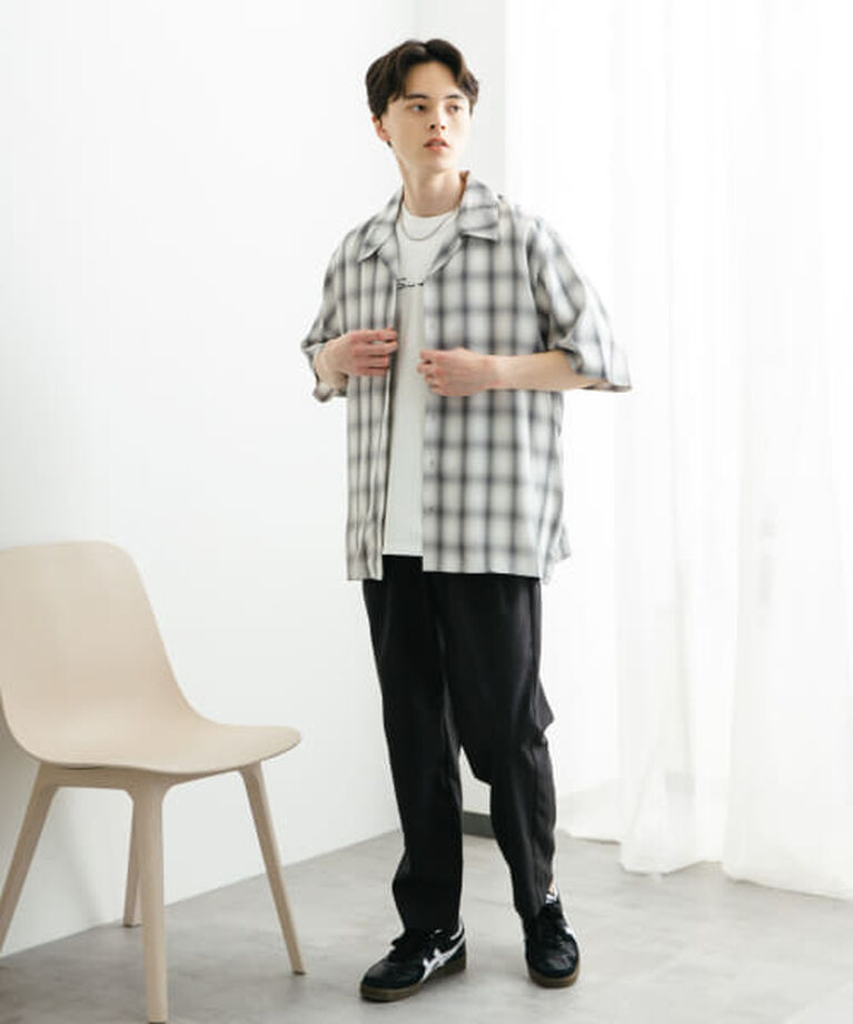 SENSE OF PLACE by URBAN RESEARCH「SENSE OF PLACE 『ユニセックス』オンブレーチェックショートスリーブシャツ」|シャツ・ブラウス|