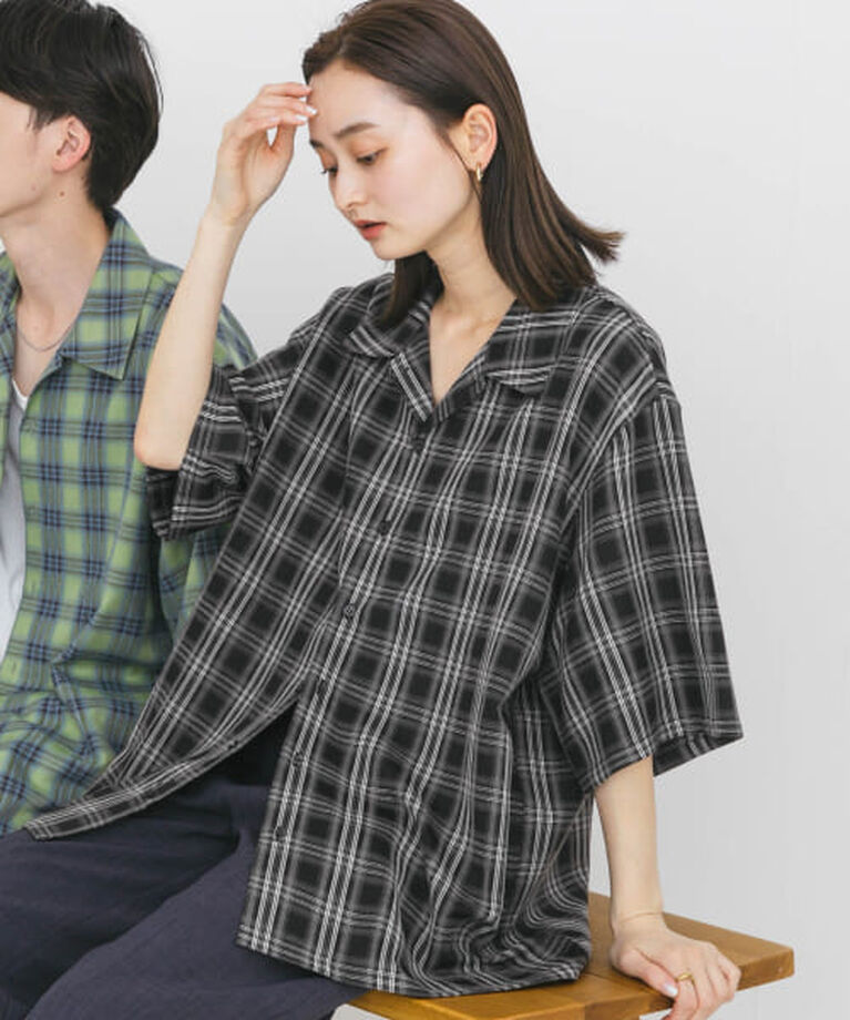 SENSE OF PLACE by URBAN RESEARCH「SENSE OF PLACE 『ユニセックス』オンブレーチェックショートスリーブシャツ」|シャツ・ブラウス|