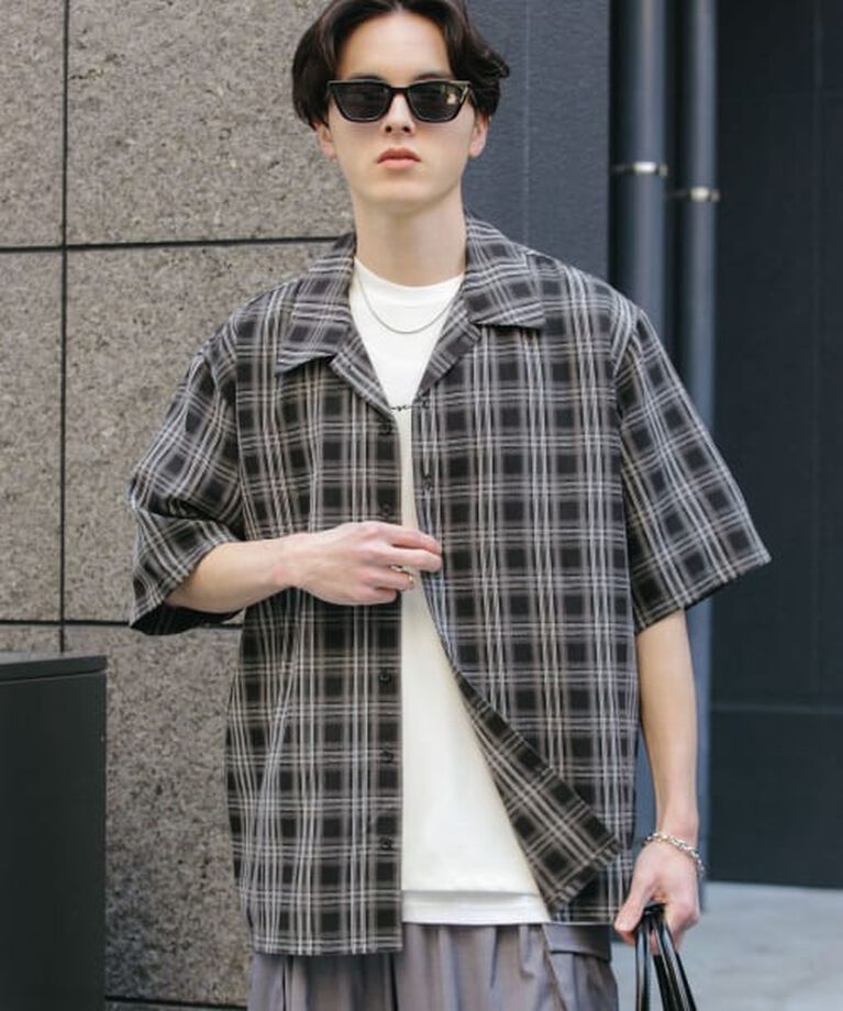 SENSE OF PLACE by URBAN RESEARCH「SENSE OF PLACE 『ユニセックス』オンブレーチェックショートスリーブシャツ」|シャツ・ブラウス|