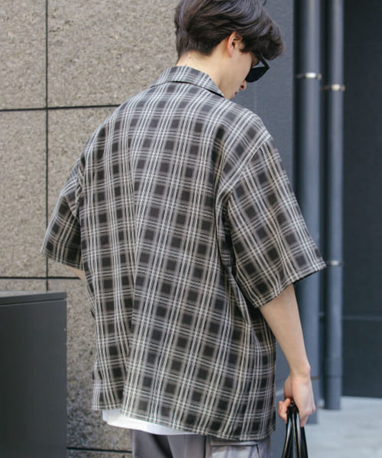 SENSE OF PLACE by URBAN RESEARCH「SENSE OF PLACE 『ユニセックス』オンブレーチェックショートスリーブシャツ」|シャツ・ブラウス|