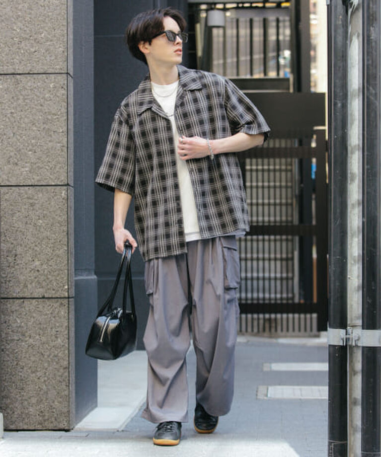 SENSE OF PLACE by URBAN RESEARCH「SENSE OF PLACE 『ユニセックス』オンブレーチェックショートスリーブシャツ」|シャツ・ブラウス|