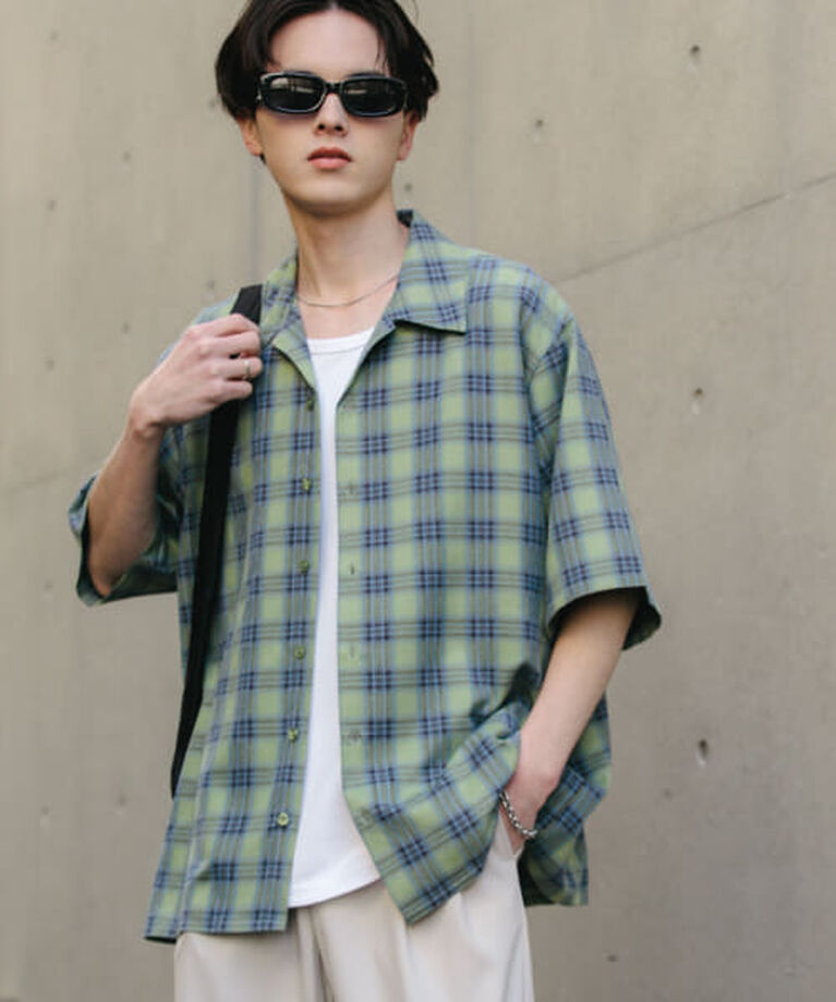 SENSE OF PLACE by URBAN RESEARCH「SENSE OF PLACE 『ユニセックス』オンブレーチェックショートスリーブシャツ」|シャツ・ブラウス|