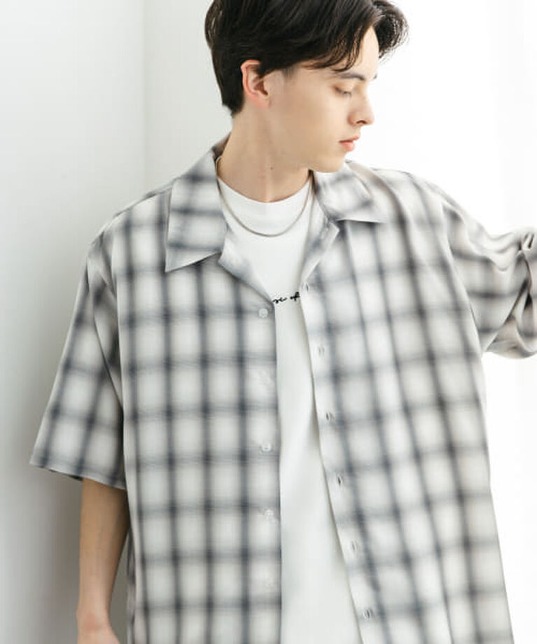 SENSE OF PLACE by URBAN RESEARCH「SENSE OF PLACE 『ユニセックス』オンブレーチェックショートスリーブシャツ」|シャツ・ブラウス|