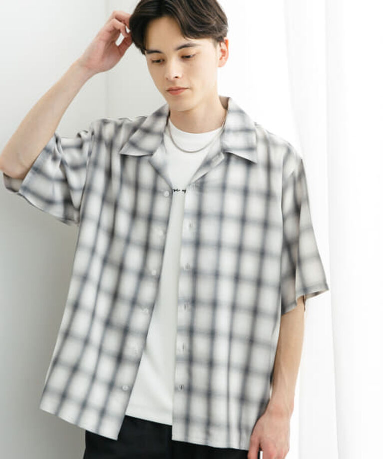 SENSE OF PLACE by URBAN RESEARCH「SENSE OF PLACE 『ユニセックス』オンブレーチェックショートスリーブシャツ」|シャツ・ブラウス|