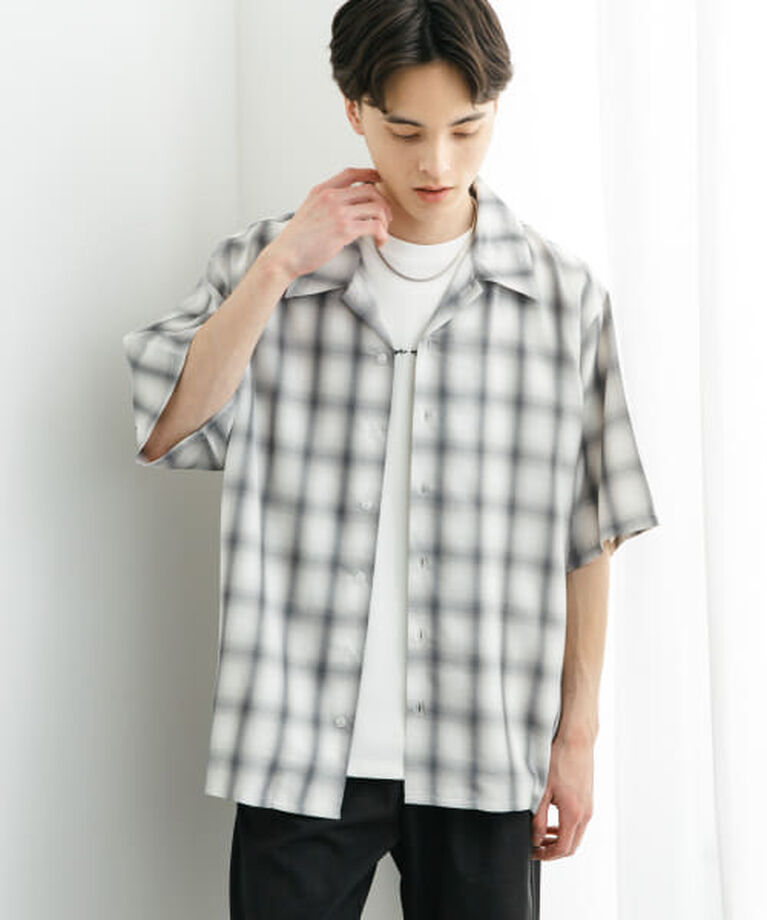 SENSE OF PLACE by URBAN RESEARCH「SENSE OF PLACE 『ユニセックス』オンブレーチェックショートスリーブシャツ」|シャツ・ブラウス|