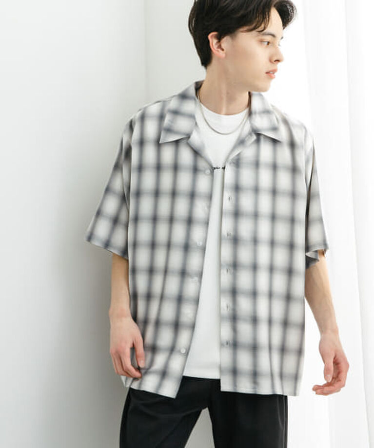 SENSE OF PLACE by URBAN RESEARCH「SENSE OF PLACE 『ユニセックス』オンブレーチェックショートスリーブシャツ」|シャツ・ブラウス|