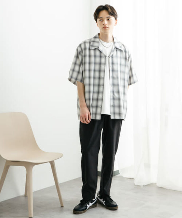 SENSE OF PLACE by URBAN RESEARCH「SENSE OF PLACE 『ユニセックス』オンブレーチェックショートスリーブシャツ」|シャツ・ブラウス|