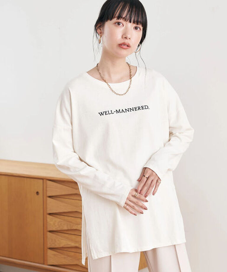 earth music&ecology「刺繍ロゴロンT」|Tシャツ・カットソー|