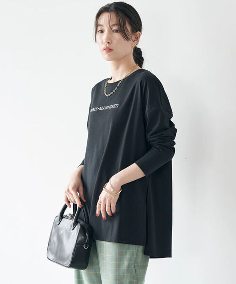 earth music&ecology「刺繍ロゴロンT」|Tシャツ・カットソー|