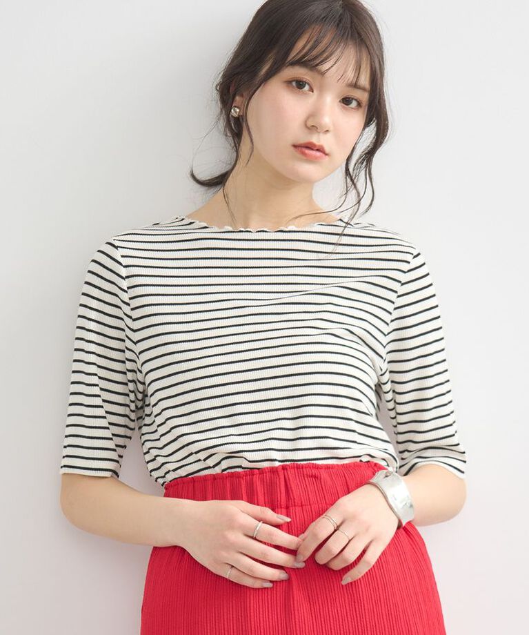 earth music&ecology「リブメローショートスリーブプルオーバー」|Tシャツ・カットソー|
