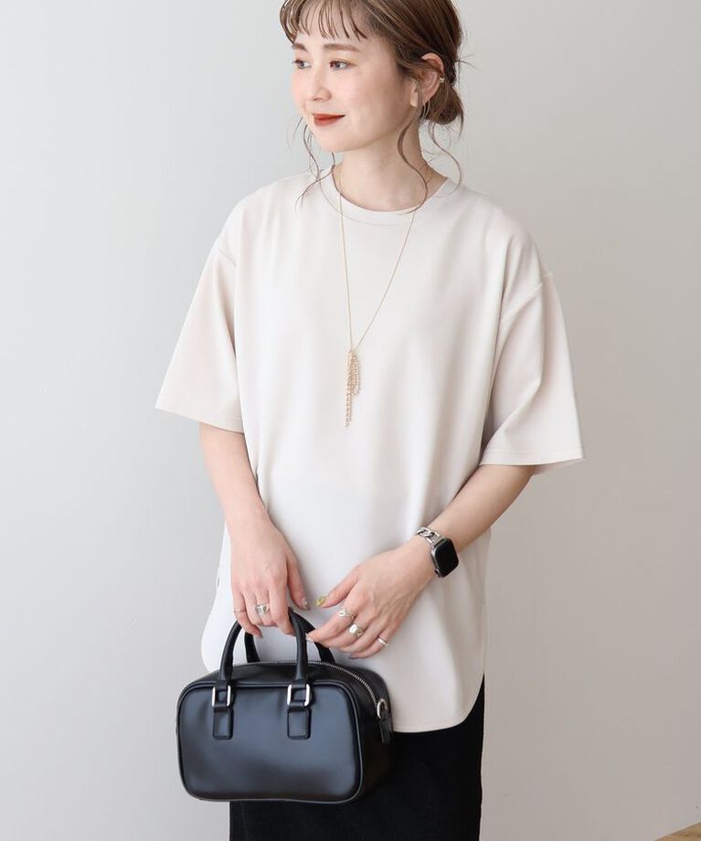 AMERICAN HOLIC「ジョーゼットラウンドヘムトップス」|Tシャツ・カットソー|Light beige